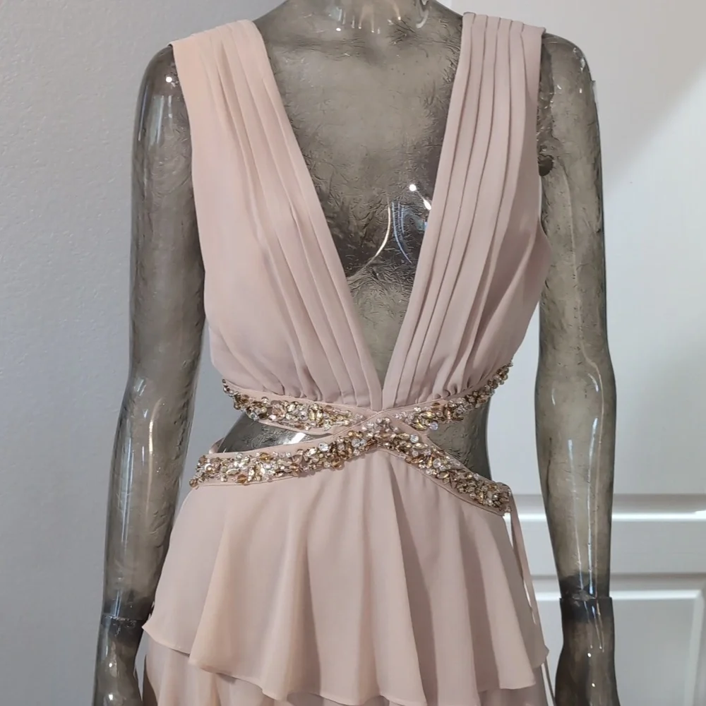BCBG Maxazria Thassia Elegant Lined Layered Evening Gown Size 10 Nwt ❤️ - Picture 3 of 13